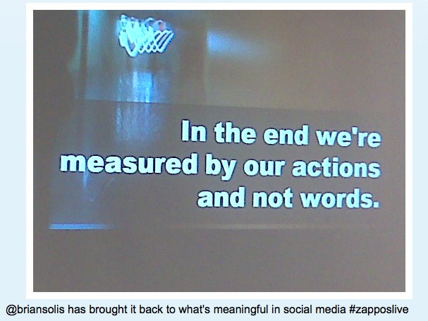 Yesterday I spoke at Zappos Insights Live , an inaugural conference ...