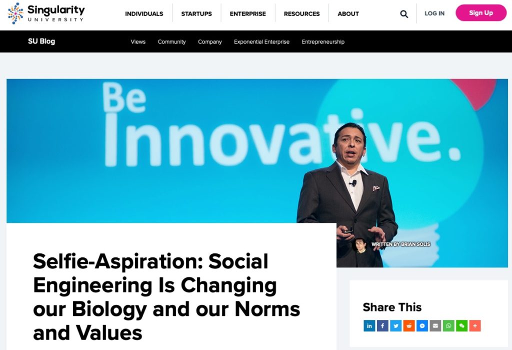Singularity University Features New Articles by Brian Solis on the SU Blog