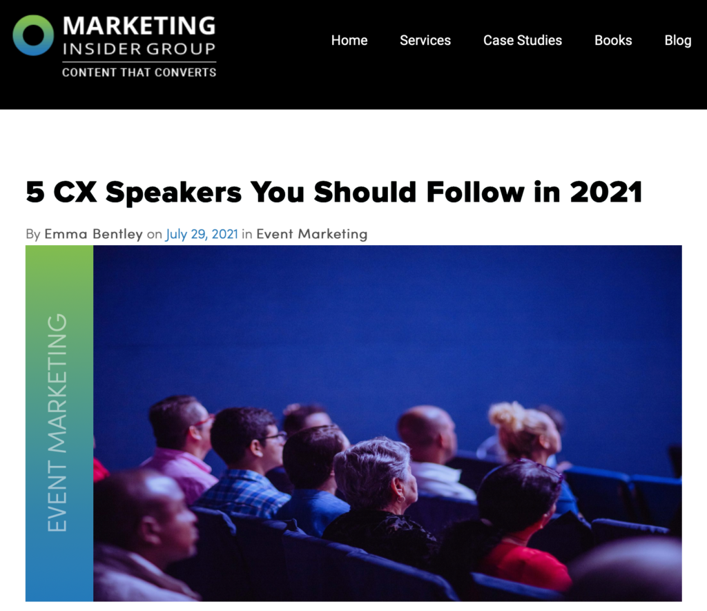 Marketing Insider Group: 5 CX Speakers You Should Follow in 2021